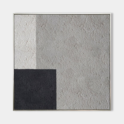 Modern Black and White Minimalist Oil Painting for Contemporary Home Decor