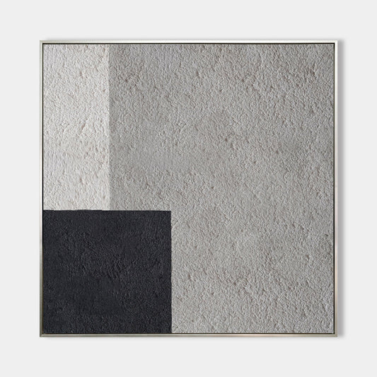 Modern Black and White Minimalist Oil Painting for Contemporary Home Decor