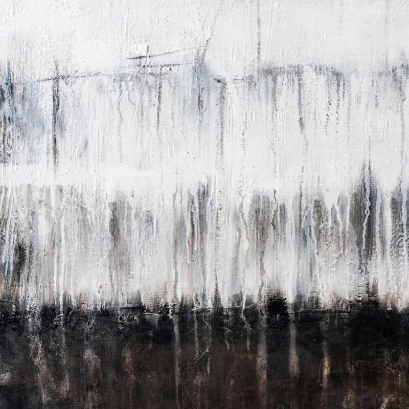 Serene Abstract Oil Painting in Monochrome Tones for Modern Home Decor