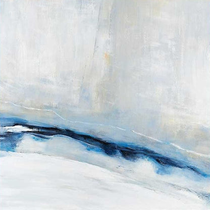 Tranquil Blue and White Abstract Oil Painting for Serene Home Decor