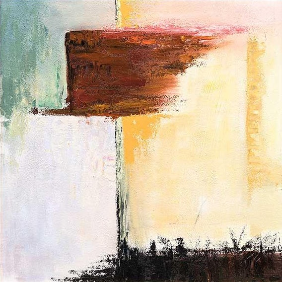 Abstract Oil Painting of Warm Hues and Light Textures for Modern Decor