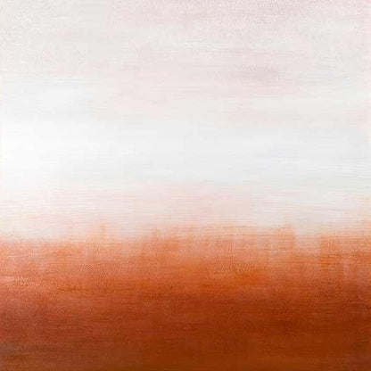 Serene Horizon: Abstract Oil Painting in Warm Earth Tones for Modern Decor