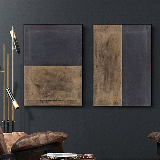 Contemporary Earth Tones Abstract Oil Painting for Modern Home Decor