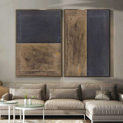 Contemporary Earth Tones Abstract Oil Painting for Modern Home Decor