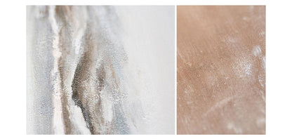 Serene Coastal Landscape Oil Painting, Beach Waves and Soft Sand Decor