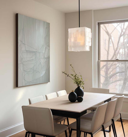 Contemporary Grey Abstract Oil Painting for Modern Home Decor