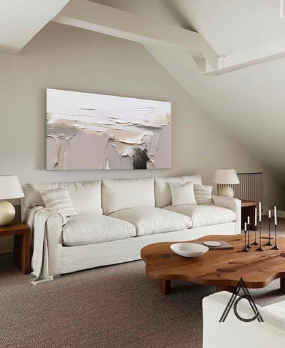 Elegant Minimalist Abstract Oil Painting for Modern Home Decor