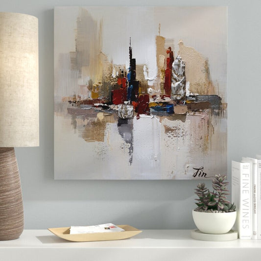 Metropolitan Mirage Abstract Cityscape Oil Painting