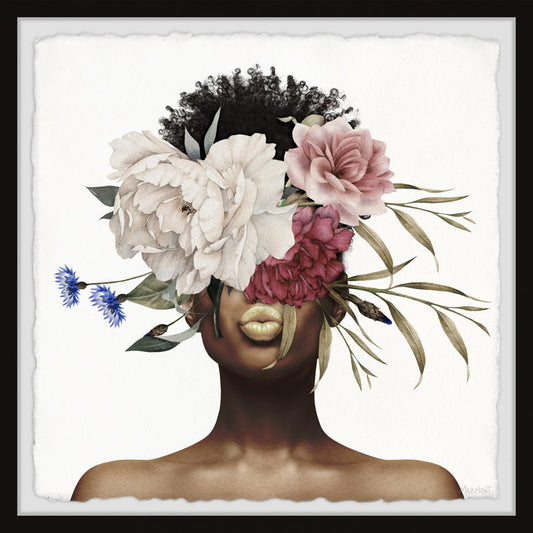 Floral Embrace: Beautiful Woman Portrait in Oil
