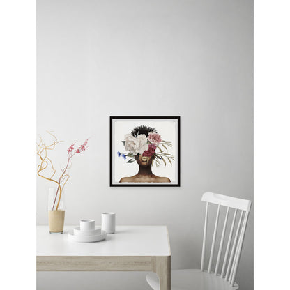 Floral Embrace: Beautiful Woman Portrait in Oil