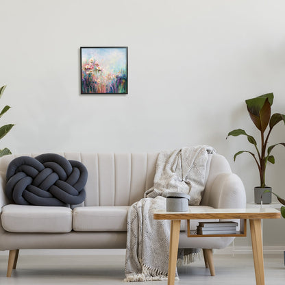 Vibrant Abstract Flower Garden Oil Painting – Colorful Wall Art for Bright Spaces