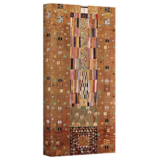 Gustav Klimt's Abstract Frieze - Stunning Gold and Colorful Geometric Oil Painting