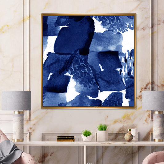 Elegant Abstract Blue and White Oil Painting for Modern Home D√©cor