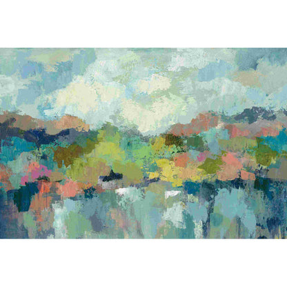 Colorful Abstract Lakeside Landscape Oil Painting