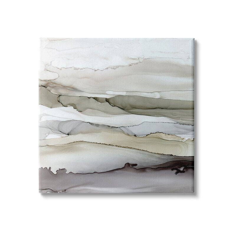 Serene Abstract Mountain Landscape in Brown and Gray Tones