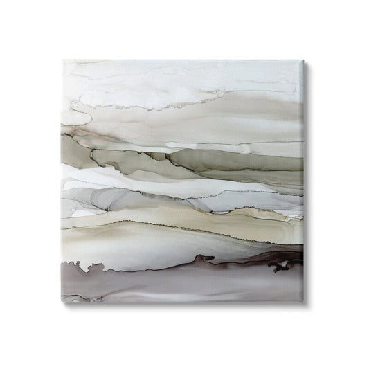 Serene Abstract Mountain Landscape in Brown and Gray Tones