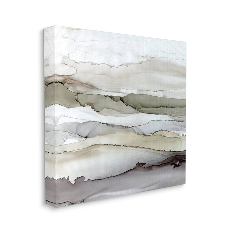 Serene Abstract Mountain Landscape in Brown and Gray Tones