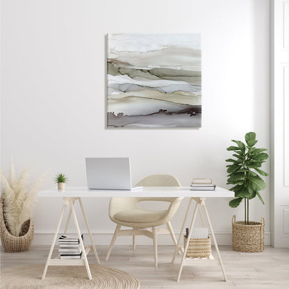 Serene Abstract Mountain Landscape in Brown and Gray Tones