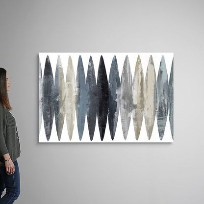 Modern Abstract Surfboard Art in Gray Tones for Stylish Home Decor