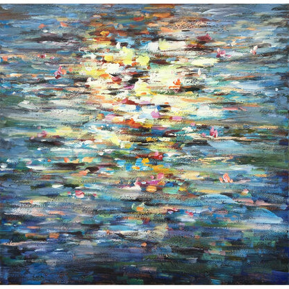 Enchanting Abstract Water Lily Oil Painting for Modern Art Lovers