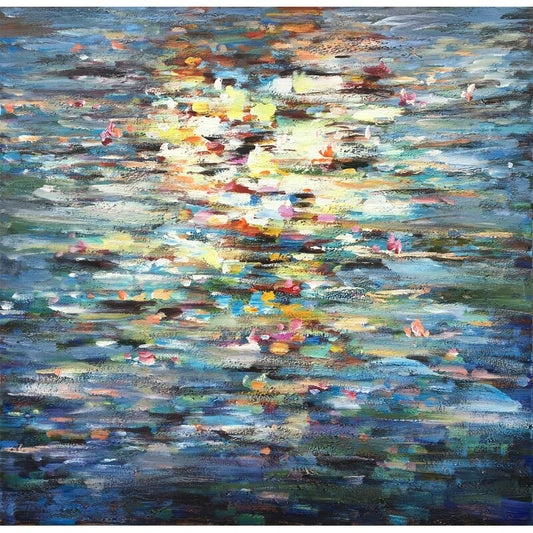 Enchanting Abstract Water Lily Oil Painting for Modern Art Lovers