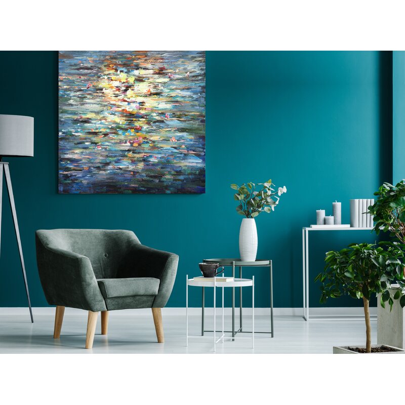 Enchanting Abstract Water Lily Oil Painting for Modern Art Lovers