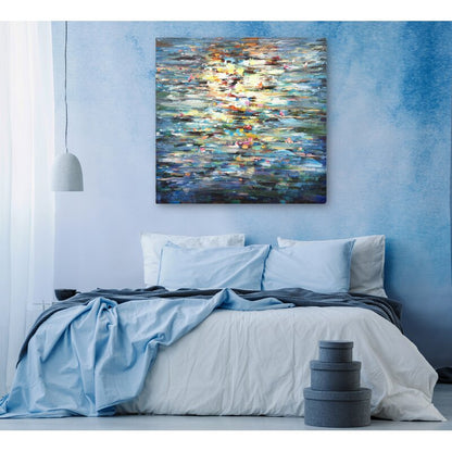 Enchanting Abstract Water Lily Oil Painting for Modern Art Lovers