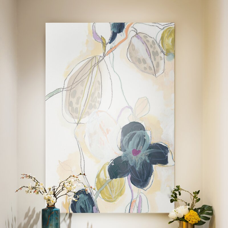 Elegant Abstract Orchid Oil Painting for Modern Home Decor