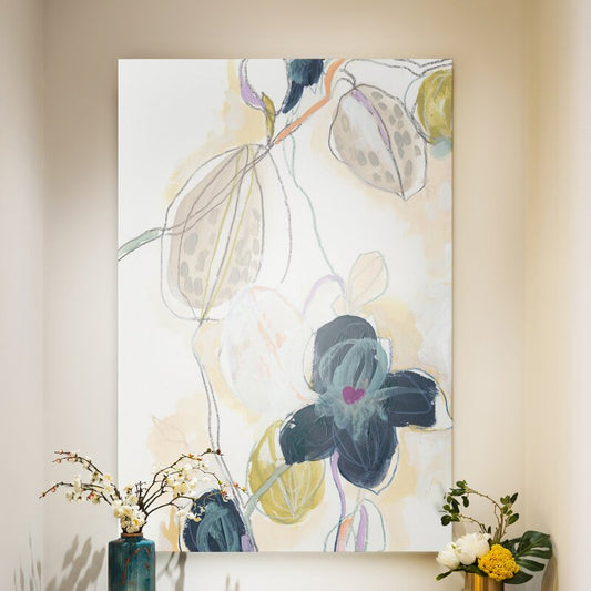 Elegant Abstract Orchid Oil Painting for Modern Home Decor