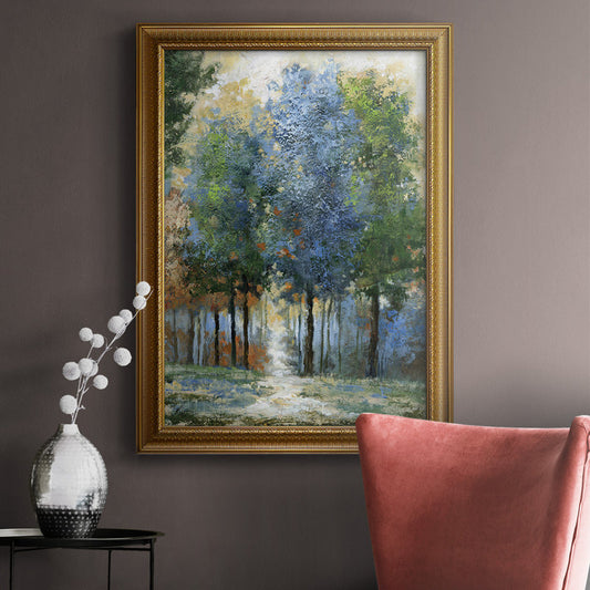 Serene Afternoon Light Oil Painting of Vibrant Trees in Nature