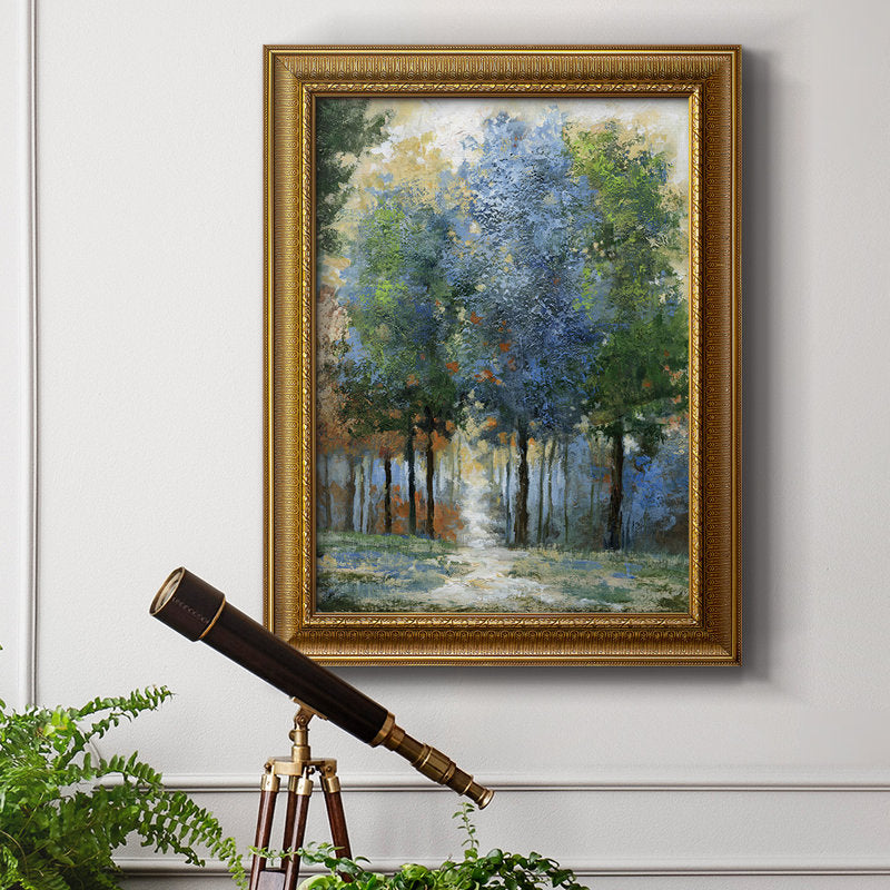 Serene Afternoon Light Oil Painting of Vibrant Trees in Nature