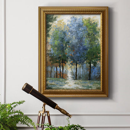 Serene Afternoon Light Oil Painting of Vibrant Trees in Nature