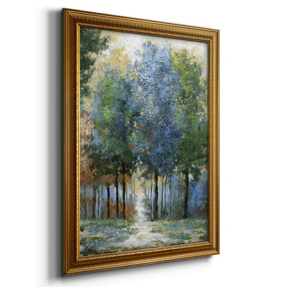 Serene Afternoon Light Oil Painting of Vibrant Trees in Nature