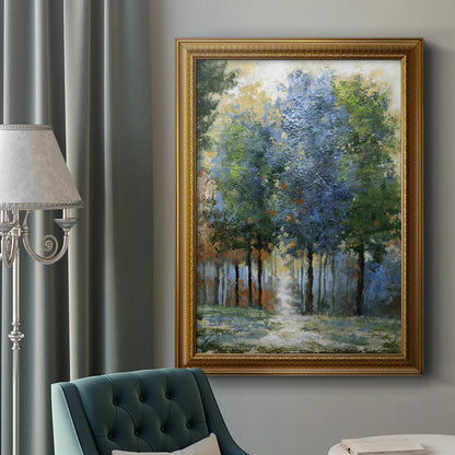 Serene Afternoon Light Oil Painting of Vibrant Trees in Nature