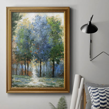 Serene Afternoon Light Oil Painting of Vibrant Trees in Nature