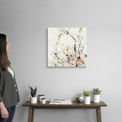 Serene Floral Abstract Oil Painting for Elegant Home Decor