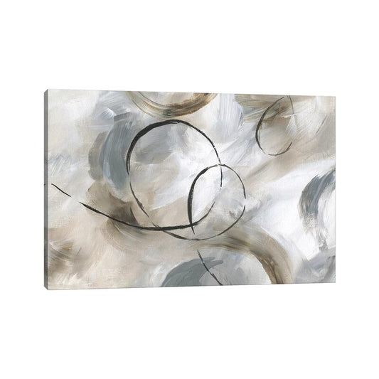 Abstract Circles and Swirls - Modern Oil Painting for Contemporary Decor