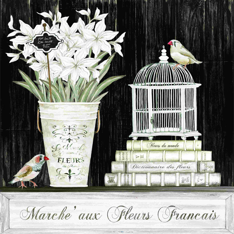 Charming Amaryllis Still Life with Flowers and Birds in Rustic Setting