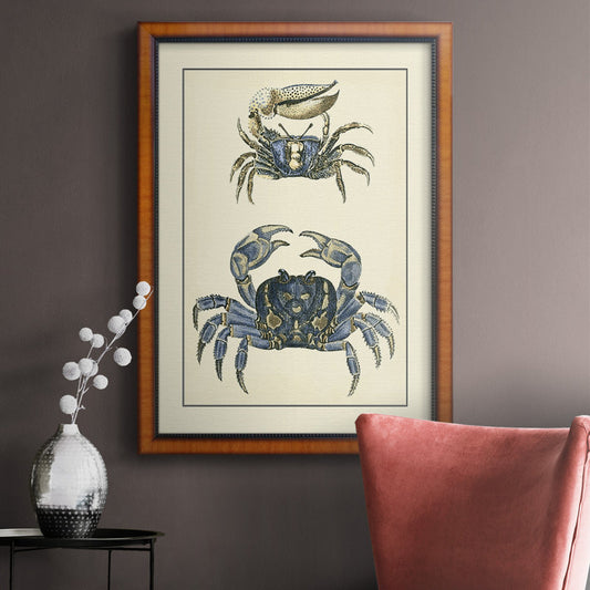 Vintage Blue Crab Art Print for Coastal Home Decor