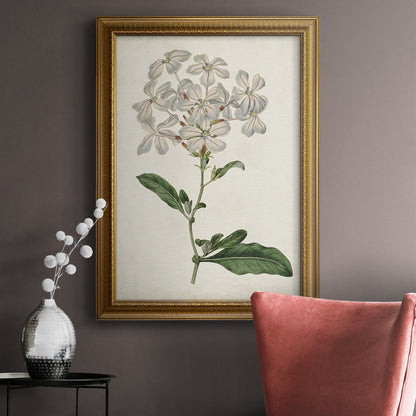 Elegant Botanical Oil Painting of White Flowers and Green Leaves for Home Decor