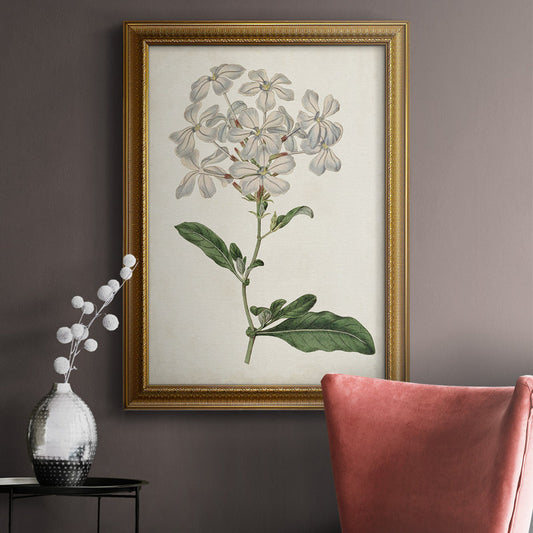 Elegant Botanical Oil Painting of White Flowers and Green Leaves for Home Decor