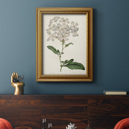 Elegant Botanical Oil Painting of White Flowers and Green Leaves for Home Decor