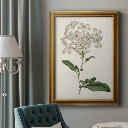 Elegant Botanical Oil Painting of White Flowers and Green Leaves for Home Decor