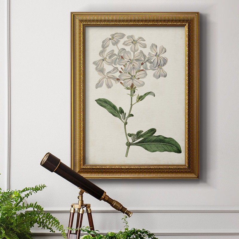 Elegant Botanical Oil Painting of White Flowers and Green Leaves for Home Decor