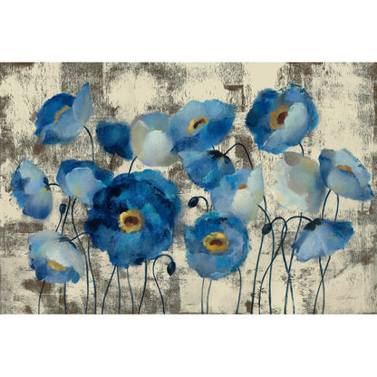 Vibrant Aquamarine Floral Oil Painting