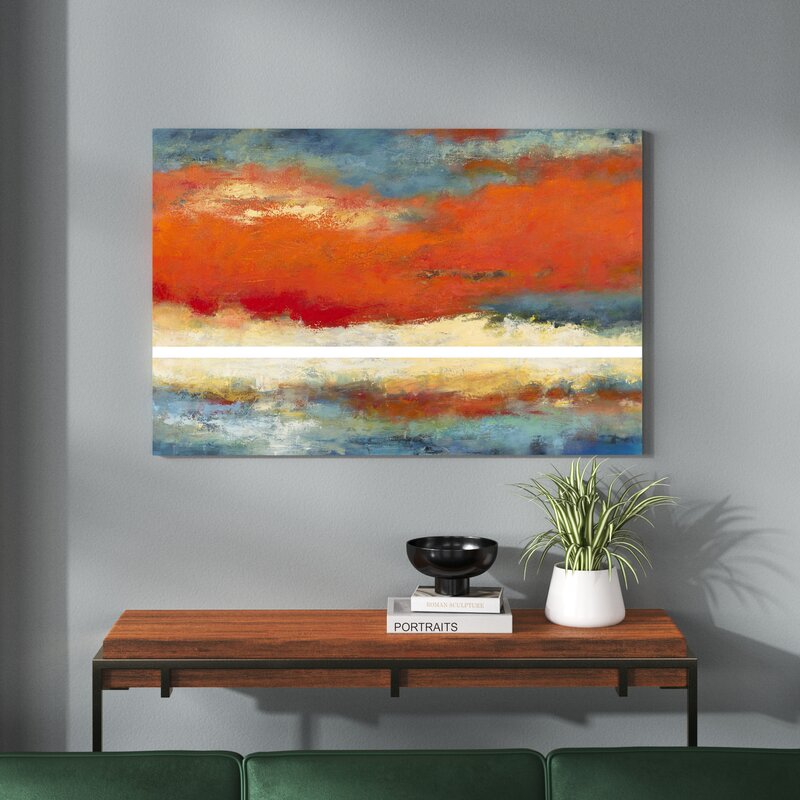 Vibrant Sunset Horizon Oil Painting - Abstract Art