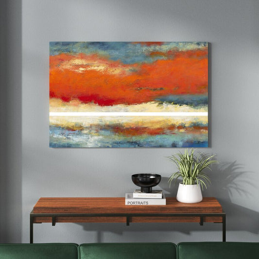 Vibrant Sunset Horizon Oil Painting - Abstract Art