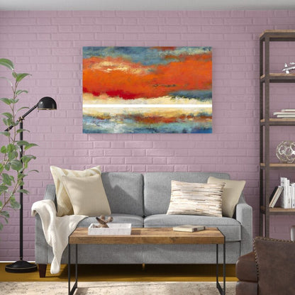 Vibrant Sunset Horizon Oil Painting - Abstract Art