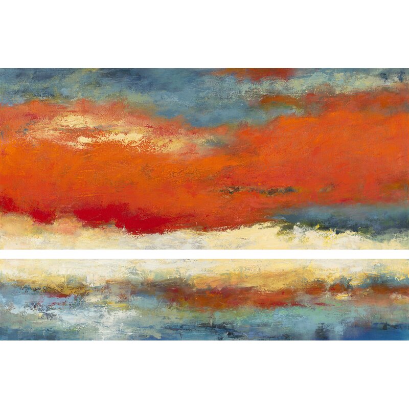 Vibrant Sunset Horizon Oil Painting - Abstract Art