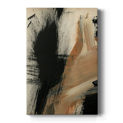 Abstract Black and Beige Oil Painting for Modern Home Decor